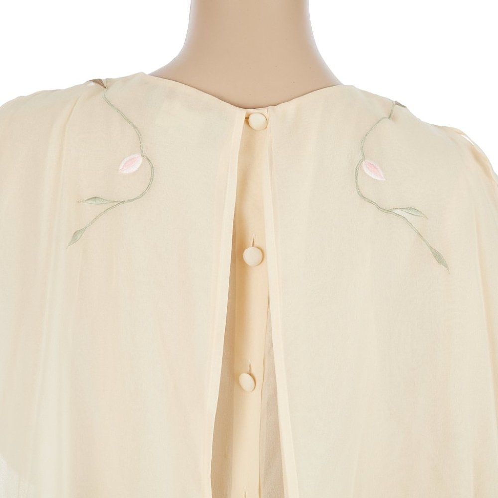 Vintage Deadstock Cullinane 100% Silk Embroidered Blouse Size 6 NOS - Picture 10 of 12